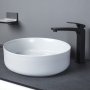 Signature Olmec Round Countertop Basin with Unslotted Waste 360mm Wide 0 Tap Hole - Matt White