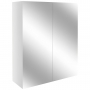 Signature Oslo 2-Door Mirrored Bathroom Cabinet 500mm Wide - White Gloss