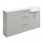 Signature Oslo RH 3-Drawer Combination Unit with Basin 1542mm Wide - Light Grey Gloss