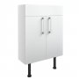 Signature Oslo Floor Standing 2-Door Slim Vanity Unit 600mm Wide - White Gloss