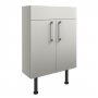 Signature Oslo Floor Standing 2-Door Slim Vanity Unit 600mm Wide - Light Grey Gloss