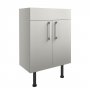 Signature Oslo Floor Standing 2-Door Vanity Unit 600mm Wide - Light Grey Gloss