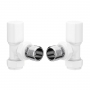 Signature Patterned Angled Radiator Valve Pair - White
