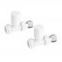 Signature Patterned Straight Radiator Valve Pair - White