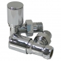 Signature Patterned Angled Radiator Valves (Pair) - Chrome