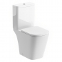 Signature Poseidon Rimless Open Back Close Coupled Toilet with Push Button Cistern - Soft Close Seat