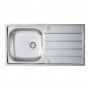 Prima 1.0 Bowl Kitchen Sink with Waste Kit 965mm L x 500mm W - Stainless Steel