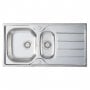 Signature Prima 1.5 Bowl Kitchen Sink with Waste Kit 965mm L x 500mm W - Stainless Steel