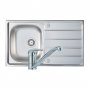 Signature Prima 1.0 Bowl Kitchen Sink with Sink Tap and Waste Kit 860mm L x 500mm W - Stainless Steel