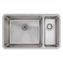 Prima+ R25 1.5 Bowl Undermount Large Kitchen Sink LH with Waste Kit 740mm L x 450mm W - Stainless Steel