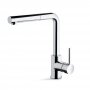 Prima+ Riace Pull Out Single Lever L-Shaped Kitchen Sink Mixer Tap - Chrome