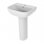 Signature QuikPak Basin and Full Pedestal 540mm Wide - 1 Tap Hole