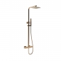 Signature React Square Thermostatic Bar Mixer Shower with Shower Kit + Fixed Head - Brushed Bronze