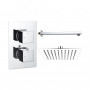 Signature React Thermostatic Dual Concealed Mixer Shower with Fixed Shower Head - Chrome