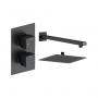 Signature React Thermostatic Dual Concealed Mixer Shower with Fixed Shower Head - Matt Black