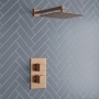 Signature React Thermostatic Dual Concealed Mixer Shower with Fixed Shower Head - Brushed Bronze