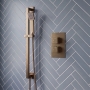 Signature React Thermostatic Concealed Shower Valve with Adjustable Slide Rail Kit - Brushed Bronze
