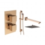 Signature React Thermostatic Dual Concealed Mixer Shower with Shower Kit + Fixed Shower Head - Brushed Bronze