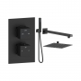 Signature React Thermostatic Dual Concealed Mixer Shower with Shower Kit + Fixed Shower Head - Matt Black