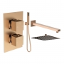 Signature React Thermostatic Dual Concealed Mixer Shower with Shower Kit + Fixed Shower Head - Brushed Bronze