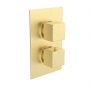Signature React Thermostatic 1 Outlet Concealed Shower Valve Dual Handle - Brushed Brass