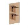 Signature React Thermostatic 1 Outlet Concealed Shower Valve Dual Handle - Brushed Bronze