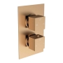 Signature React Thermostatic 2 Outlet Concealed Shower Valve Dual Handle - Brushed Bronze