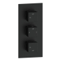 Signature React Thermostatic 2 Outlet Concealed Shower Valve Triple Handle - Matt Black