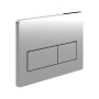 Signature Rectangular Push Button Dual Flush Plate - Chrome