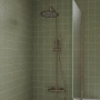 Signature Reflex Thermostatic Bar Mixer Shower with Shower Kit and Fixed Head - Brushed Bronze