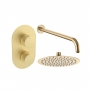 Signature Reflex Thermostatic Dual Concealed Mixer Shower with Fixed Shower Head - Brushed Brass