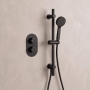 Signature Reflex Thermostatic Concealed Shower Valve with Adjustable Slide Rail Kit - Matt Black
