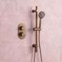 Signature Reflex Thermostatic Concealed Shower Valve with Adjustable Slide Rail Kit - Brushed Bronze