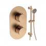 Signature Reflex Thermostatic Concealed Shower Valve with Adjustable Slide Rail Kit - Brushed Bronze