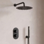 Signature Reflex Thermostatic Dual Concealed Mixer Shower with Shower Kit + Fixed Shower Head - Matt Black