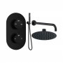 Signature Reflex Thermostatic Dual Concealed Mixer Shower with Shower Kit + Fixed Shower Head - Matt Black