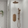 Signature Reflex Thermostatic Triple Concealed Mixer Shower with Shower Kit + Fixed Shower Head - Brushed Bronze