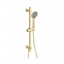 Signature Reflex Round Shower Slide Rail Kit with Three Function Handset - Brushed Brass