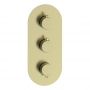 Signature Reflex Thermostatic 2 Outlet Concealed Shower Valve Triple Handle - Brushed Brass