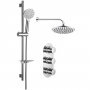 Signature Reform Round Triple Concealed Mixer Shower with Shower Kit + Fixed Head - Chrome