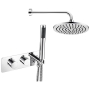 Signature Revive Pack Two Outlet Concealed Shower Valve Dual Handle with Handset + Fixed Head - Chrome