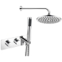 Signature Revive Pack One Twin Concealed Mixer Shower with Handset and ABS Fixed Head - Chrome