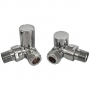 Signature Corner Round Radiator Valves (Pair) - Chrome
