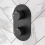 Signature Thermostatic Round 1 Outlet Concealed Shower Valve Dual Handle - Black