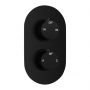 Signature Thermostatic Round 2 Outlet Concealed Shower Valve Dual Handle - Black