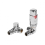 Signature Round Thermostatic Corner Radiator Valve Pair - Chrome