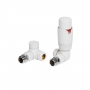 Signature Round Thermostatic Corner Radiator Valve Pair - White