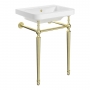Signature Saga Basin with Brushed Brass Washstand 610mm Wide - 1 Tap Hole