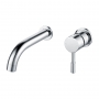 Signature Sail 2-Hole Mono Basin Mixer Tap Wall Mounted 155mm Spout Reach - Chrome