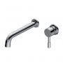 Signature Sail 2-Hole Mono Basin Mixer Tap Wall Mounted 220mm Spout Reach - Chrome